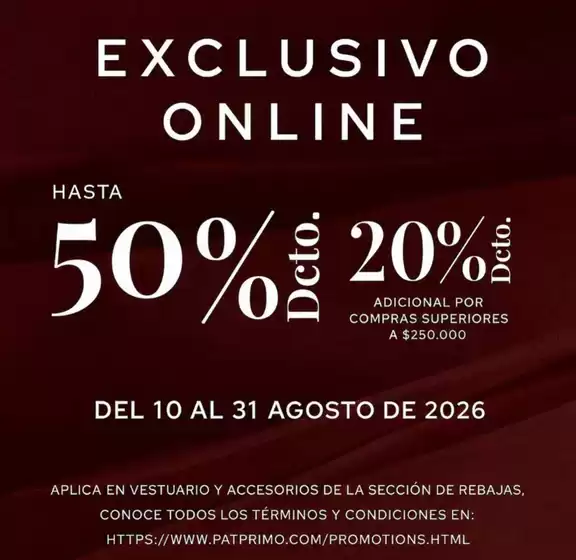 Catálogo Pat Primo | Exlusivo online | 2026-08-11T00:00:00.000Z - 2026-08-31T00:00:00.000Z