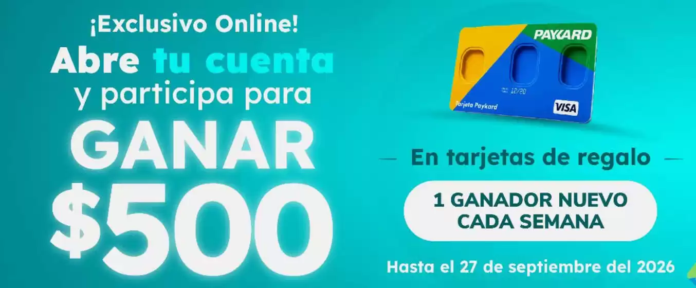 Catálogo Banco Bolivariano | Abre tu cuenta y participa para ganar $500 | 2026-08-11T00:00:00.000Z - 2026-09-27T00:00:00.000Z