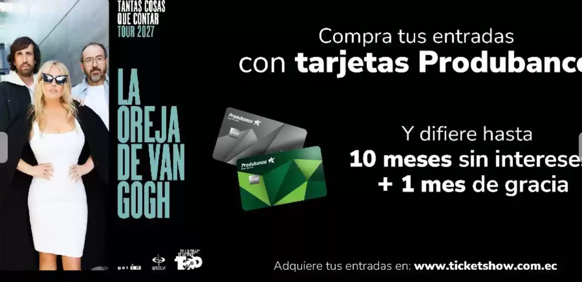 Catálogo Banco Produbanco en Vínces | Compra tus entradas con tarjetas produbancos | 2026-08-12T00:00:00.000Z - 2026-09-12T00:00:00.000Z