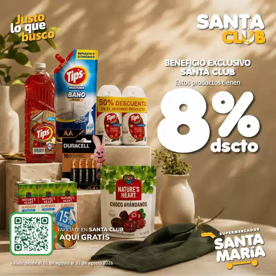 Catálogo Santa Maria | Beneficio exclusivo santa club | 2026-08-17T00:00:00.000Z - 2026-08-31T00:00:00.000Z