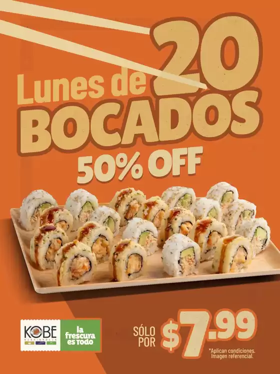 Catálogo Kobe Sushi Express | Lundes de 20 bocados | 2026-08-18T00:00:00.000Z - 2026-08-31T00:00:00.000Z
