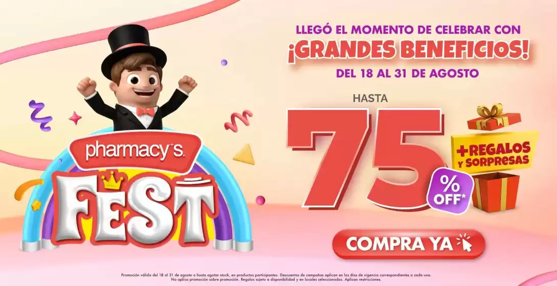 Catálogo Pharmacy's | 75%off | 2026-08-19T00:00:00.000Z - 2026-08-31T00:00:00.000Z
