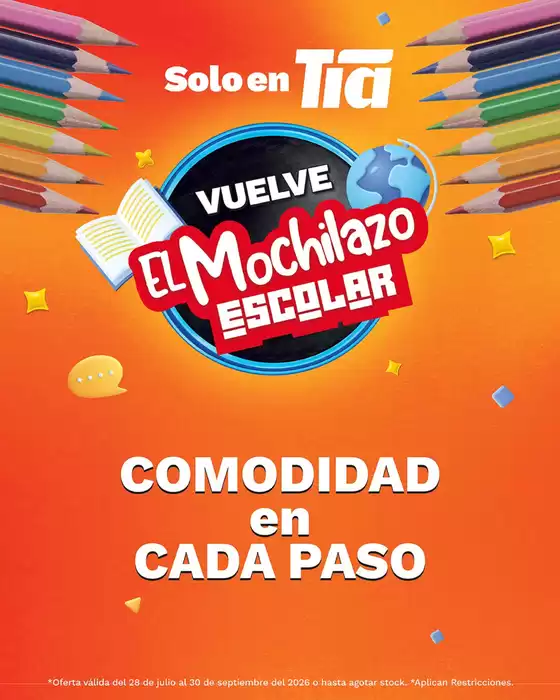 Catálogo Tia en Cumandá | El mochilazo escolar | 2026-08-25T00:00:00.000Z - 2026-09-30T00:00:00.000Z