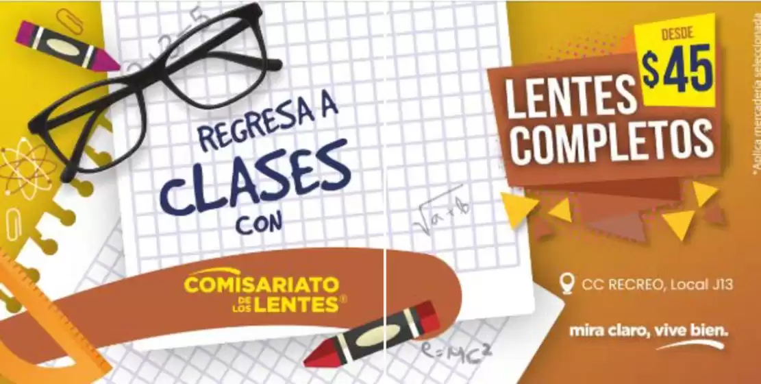 Catálogo Comisariato de los lentes | Regreso a clases | 2026-08-25T00:00:00.000Z - 2026-09-30T00:00:00.000Z