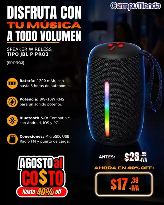 Catálogo CompuTienda en Ambato | Disfruta con tu musica a todo volumen | 2026-08-26T00:00:00.000Z - 2026-09-12T00:00:00.000Z