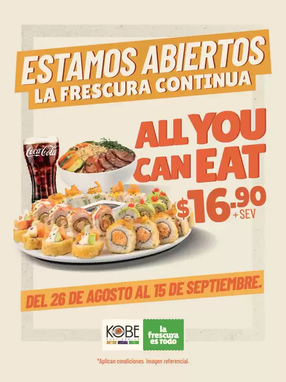 Catálogo Kobe Sushi Express en Pichincha | Estamos abiertos la frescura continua  | 2026-08-27T00:00:00.000Z - 2026-09-15T00:00:00.000Z