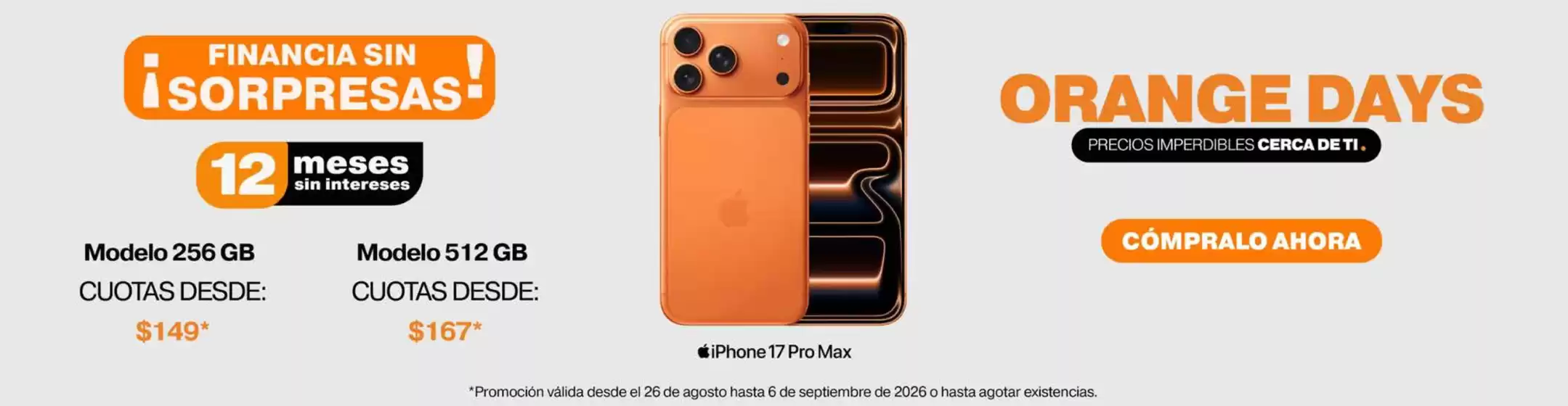 Catálogo iShop | Orange days  | 2026-08-28T00:00:00.000Z - 2026-09-06T00:00:00.000Z