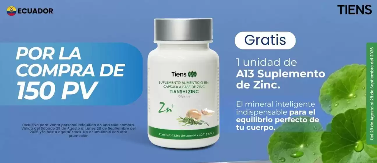 Catálogo Tiens | Por la compra | 2026-08-31T00:00:00.000Z - 2026-09-28T00:00:00.000Z