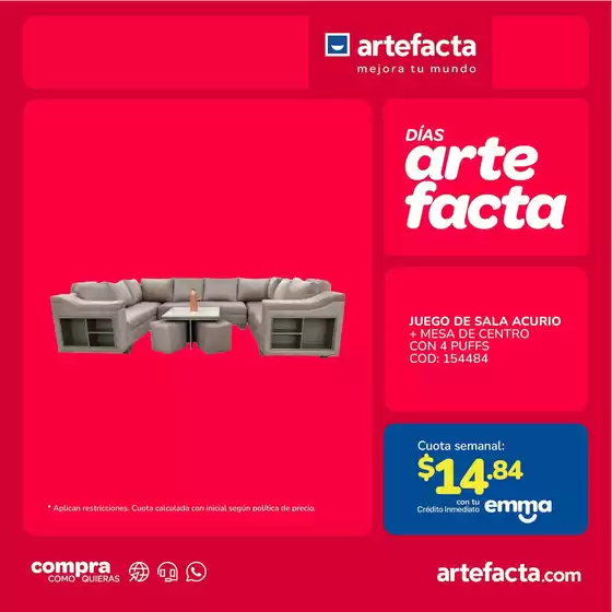 Catálogo Artefacta | Ofertas especiales para ti | 2026-09-04T00:00:00.000Z - 2026-09-18T00:00:00.000Z