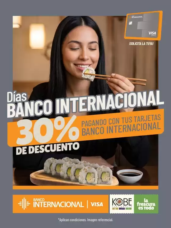 Catálogo Kobe Sushi Express en Pichincha | Dias banco internacional | 2026-09-09T00:00:00.000Z - 2026-09-29T00:00:00.000Z