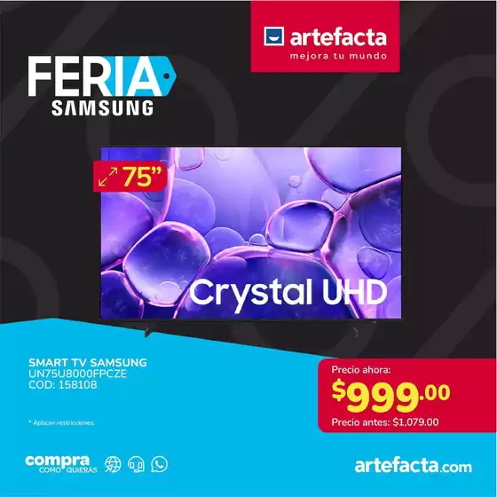 Catálogo Artefacta en Quito | Ahorra ahora con nuestras ofertas | 2026-09-10T00:00:00.000Z - 2026-09-24T00:00:00.000Z