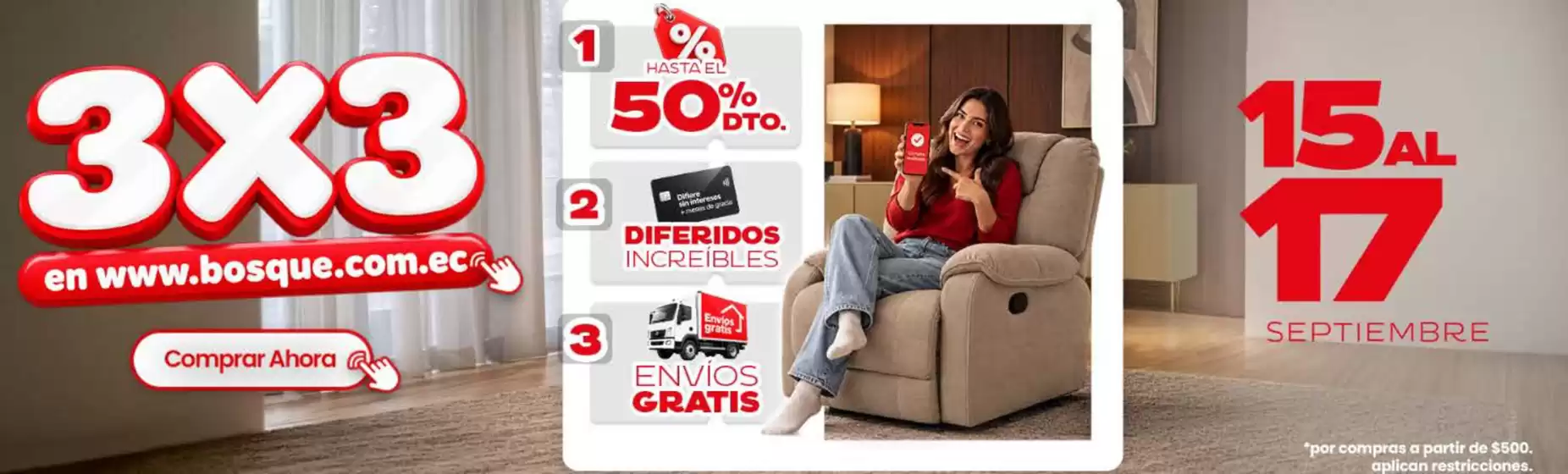 Catálogo Muebles el Bosque en Jaramijó | 3x3 | 2026-09-16T00:00:00.000Z - 2026-09-17T00:00:00.000Z