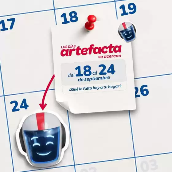 Catálogo Artefacta en Esmeraldas | Ofertas principales para todos los clientes | 2026-09-18T00:00:00.000Z - 2026-09-24T00:00:00.000Z