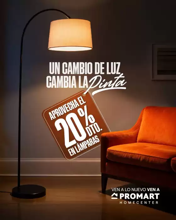 Catálogo Promart Homecenter | Aprovecha el 20%dto en lamparas | 2026-09-29T00:00:00.000Z - 2026-10-17T00:00:00.000Z
