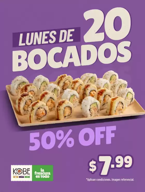 Catálogo Kobe Sushi Express | Lunes 20 bocados | 2026-09-29T00:00:00.000Z - 2026-10-26T00:00:00.000Z
