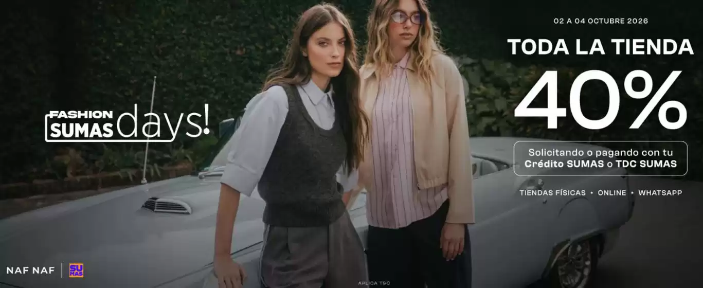 Catálogo NAF NAF en Conocoto | Fashion sumas days | 2026-10-02T00:00:00.000Z - 2026-10-04T00:00:00.000Z