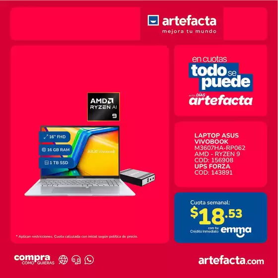 Catálogo Artefacta | Ahorra ahora con nuestras ofertas | 2026-10-18T00:00:00.000Z - 2026-11-01T00:00:00.000Z