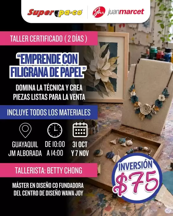 Catálogo Juan Marcet | Inversion $75 | 2026-10-23T00:00:00.000Z - 2026-11-06T00:00:00.000Z