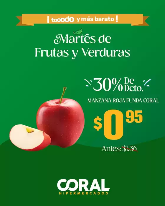 Catálogo Coral Hipermercados en Manta | Martes de frutas y verduras  | 2025-07-16T00:00:00.000Z - 2025-07-16T00:00:00.000Z