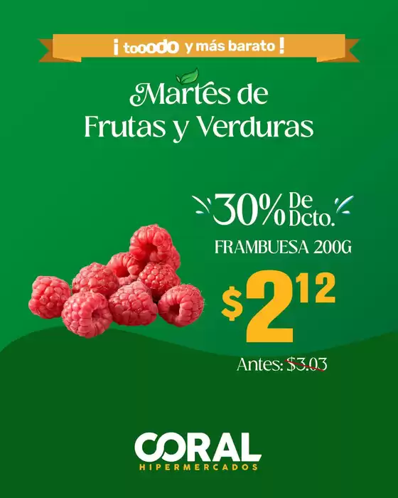 Catálogo Coral Hipermercados en Guayaquil | Martes de frutas y verduras  | 2025-07-30T00:00:00.000Z - 2025-07-31T00:00:00.000Z