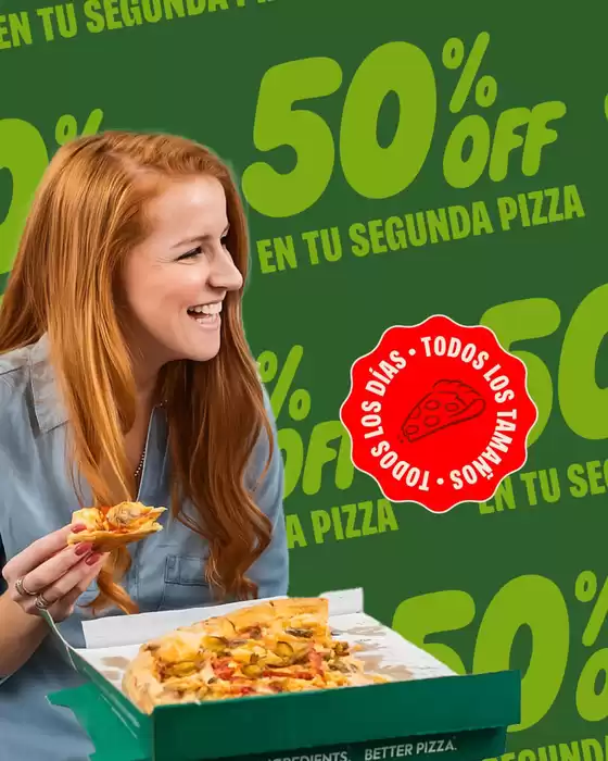 50% en tu segunda pizza 