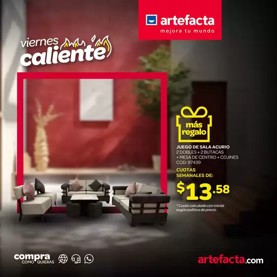Catálogo Artefacta en Portoviejo | Viernes caliente | 2025-08-18T00:00:00.000Z - 2025-08-31T00:00:00.000Z
