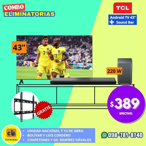 Catálogo Almacenes Chordeleg en Ibarra | Combo eliminatorias  | 2025-08-18T00:00:00.000Z - 2025-08-31T00:00:00.000Z