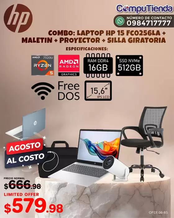Catálogo CompuTienda en Riobamba | Combo Laptop Hp | 2025-08-20T00:00:00.000Z - 2025-08-31T00:00:00.000Z