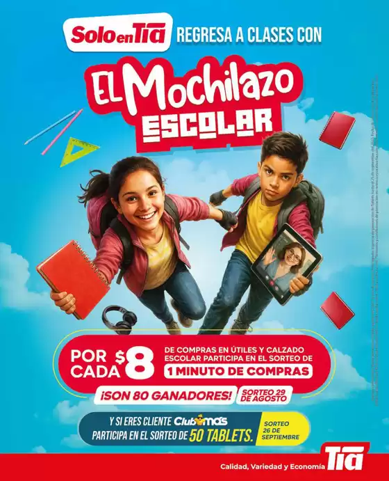 Catálogo Tia en Manta | El mochilazo escolar  | 2025-08-01T00:00:00.000Z - 2025-09-26T00:00:00.000Z