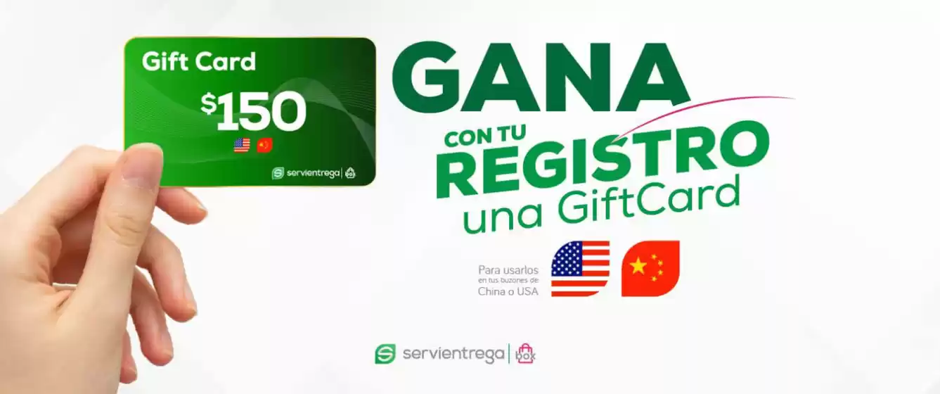 Gana con tu registro una giftcard 
