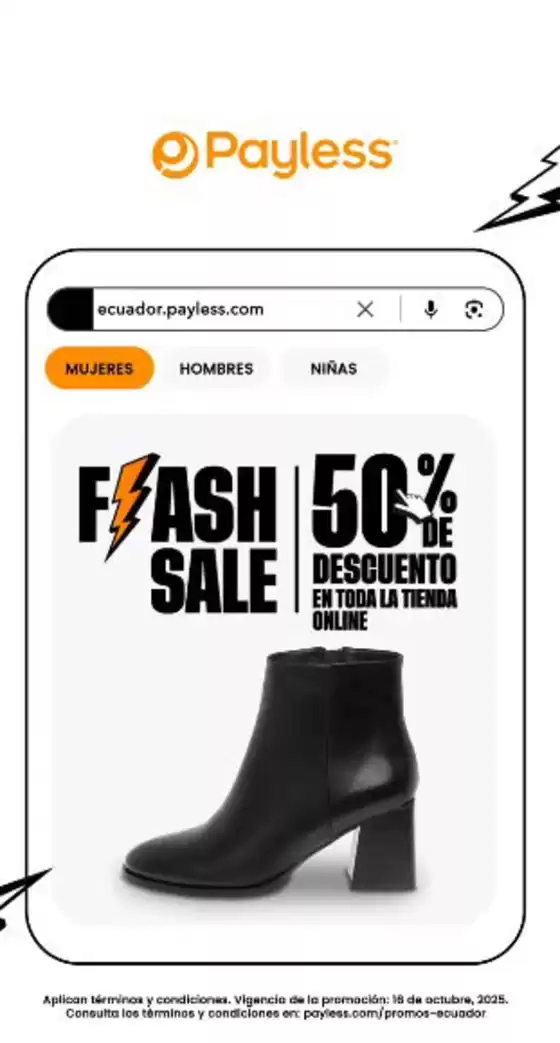 Catálogo Payless en Sangolquí | Flash sale 50%de descuento  | 2025-10-16T00:00:00.000Z - 2025-10-16T00:00:00.000Z