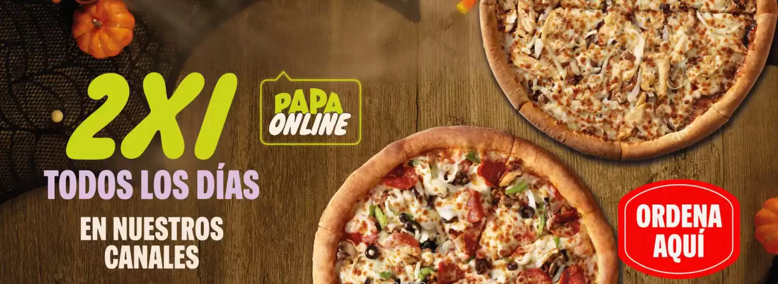 Catálogo Papa John's en Riobamba | 2x1 todos los dias  | 2025-10-23T00:00:00.000Z - 2025-11-02T00:00:00.000Z