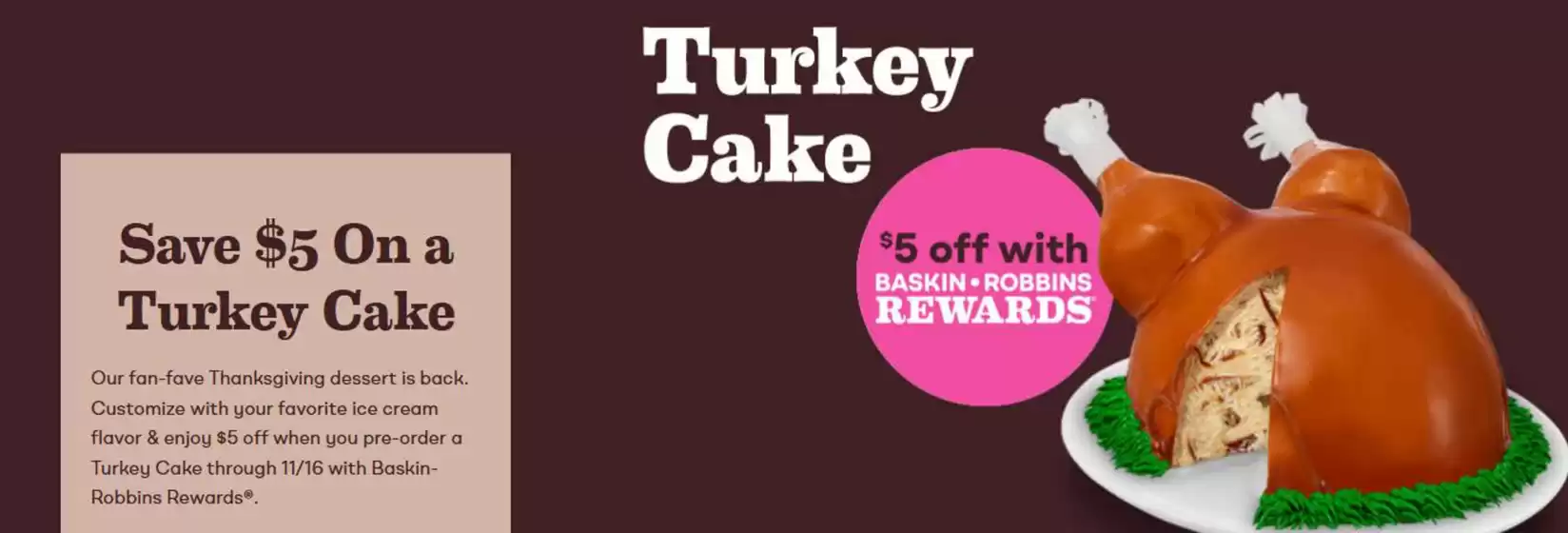 Catálogo Baskin Robbins en Ambato | Turkey Cake  | 2025-11-03T00:00:00.000Z - 2025-11-16T00:00:00.000Z