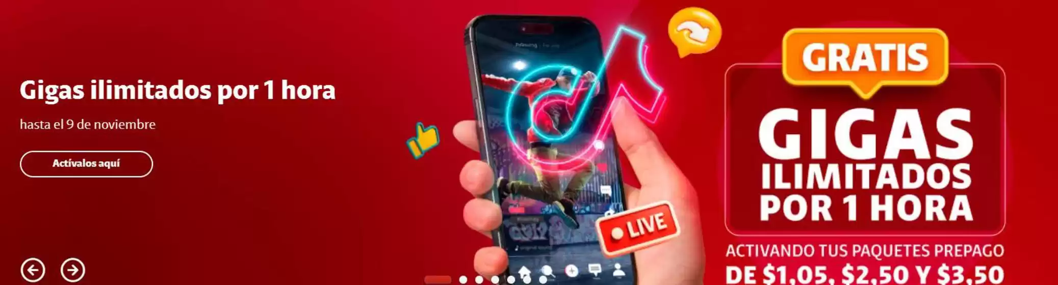 Catálogo Claro en Manta | Gigas ilimitados por 1 hora | 2025-11-07T00:00:00.000Z - 2025-11-09T00:00:00.000Z