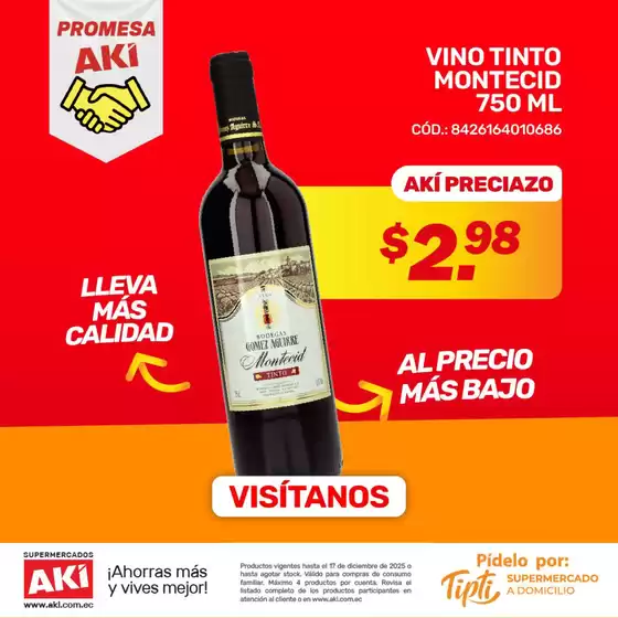 Catálogo Akí en Cayambe | Vino Ofertas | 2025-12-02T00:00:00.000Z - 2025-12-21T00:00:00.000Z