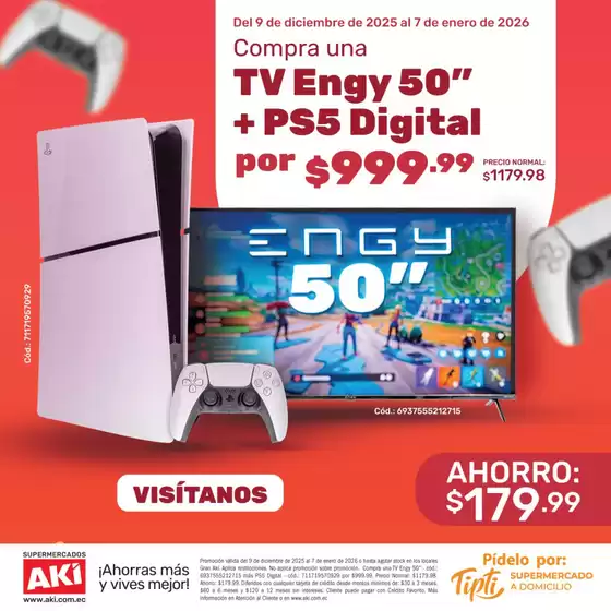Catálogo Akí en Sangolquí | Compra una TV Engy+ PS5 | 2025-12-15T00:00:00.000Z - 2026-01-07T00:00:00.000Z
