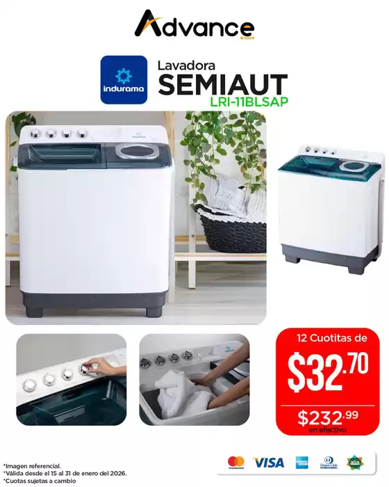 Catálogo Advance en Otavalo | Lavadora semiaut | 2026-01-28T00:00:00.000Z - 2026-01-31T00:00:00.000Z