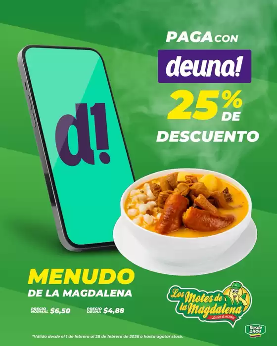 Catálogo Los Motes de la Magdalena | Paga con deuna 25%dscto | 2026-02-10T00:00:00.000Z - 2026-02-28T00:00:00.000Z