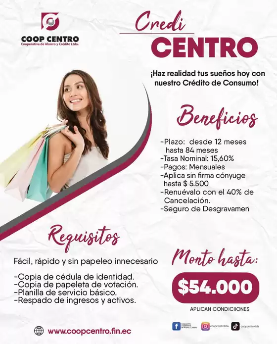 Catálogo Credicentro en Ambato | Haz realidad tus sueños con nuestro Credio de Consumo! | 2026-02-16T00:00:00.000Z - 2026-06-30T00:00:00.000Z