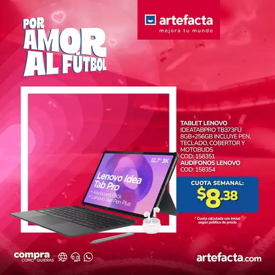 Catálogo Artefacta en Saraguro | Gran variedad de ofertas | 2026-02-23T00:00:00.000Z - 2026-03-09T00:00:00.000Z
