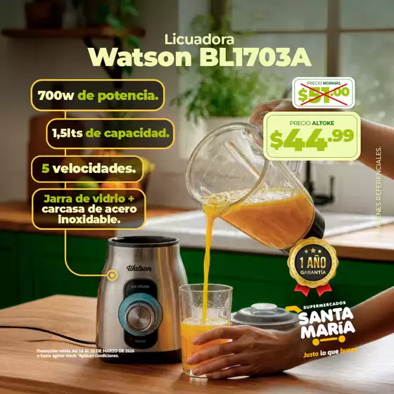 Catálogo Santa Maria en San Vicente | Excelente oferta para todos los clientes | 2026-03-16T00:00:00.000Z - 2026-03-31T00:00:00.000Z