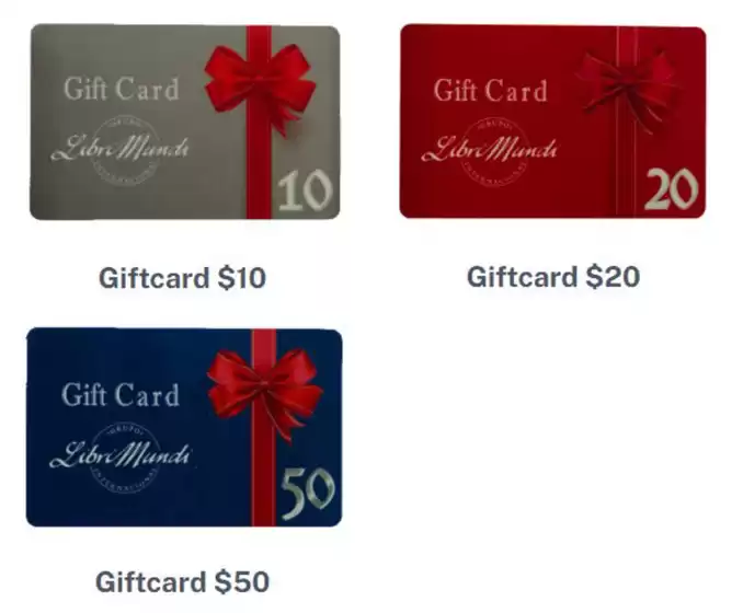 Catálogo Libri Mundi | Gift Card | 2026-03-24T00:00:00.000Z - 2026-12-31T00:00:00.000Z
