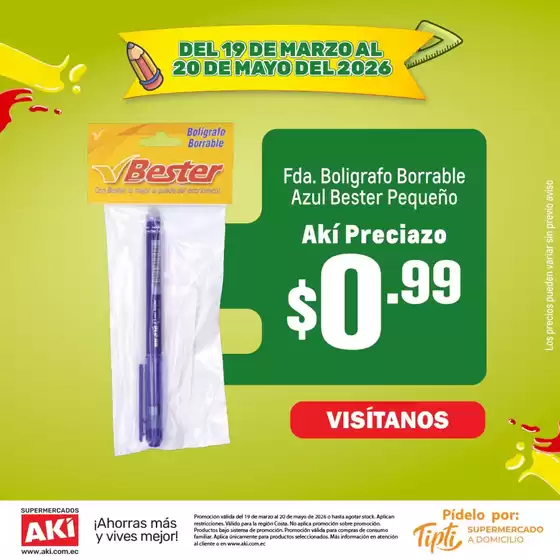 Catálogo Akí en Puerto Quito | Ofertas principales para todos los clientes | 2026-03-19T00:00:00.000Z - 2026-05-20T00:00:00.000Z