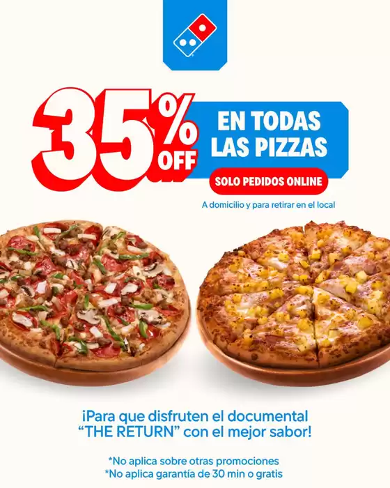 Catálogo Domino's Pizza en Guayaquil | 35% en todas las pizzas | 2026-03-30T00:00:00.000Z - 2026-04-19T00:00:00.000Z