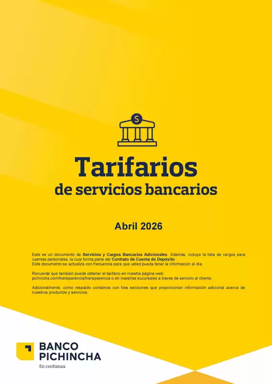 Catálogo Banco del Pichincha en Ambato | Tarifarios de servicios bancarios | 2026-04-07T00:00:00.000Z - 2026-06-30T00:00:00.000Z