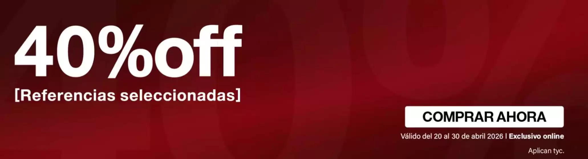 Catálogo Tennis | 40%off  | 2026-04-20T00:00:00.000Z - 2026-04-30T00:00:00.000Z