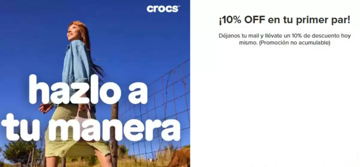 Catálogo Crocs en San Miguel | 10%off en tu primer par! | 2026-05-13T00:00:00.000Z - 2026-05-31T00:00:00.000Z