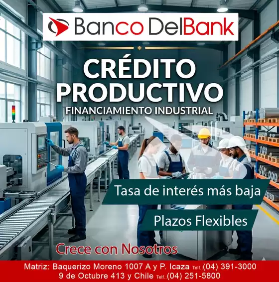 Catálogo Banco Delbank en Guayaquil | Credito Productivo | 2026-05-15T00:00:00.000Z - 2026-06-30T00:00:00.000Z