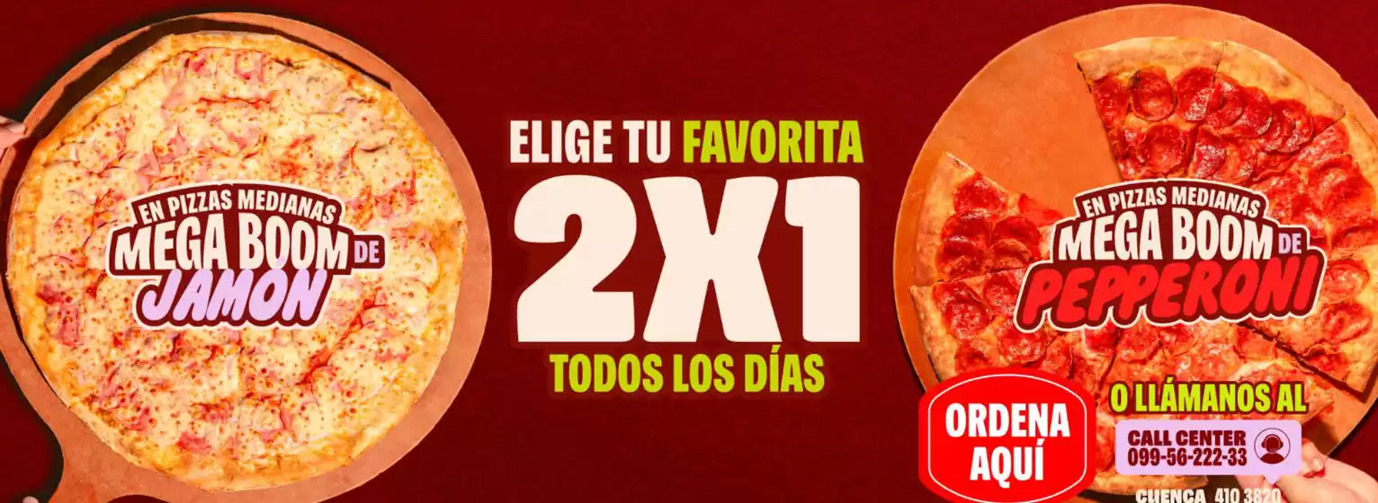 Catálogo Papa John's | Elige tu favorita 2x1 todos los dias | 2026-05-19T00:00:00.000Z - 2026-05-31T00:00:00.000Z