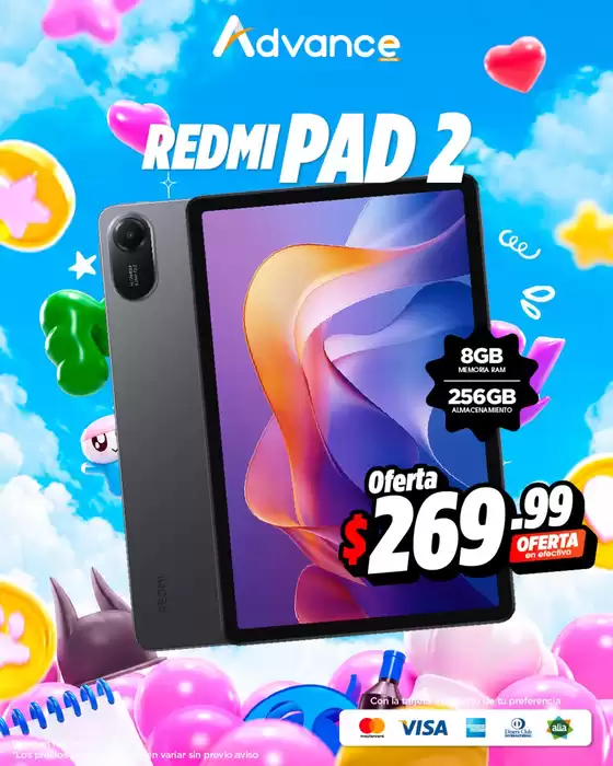 Catálogo Advance en General Villamil Playas | Redmi Pad 2  | 2026-06-03T00:00:00.000Z - 2026-06-30T00:00:00.000Z